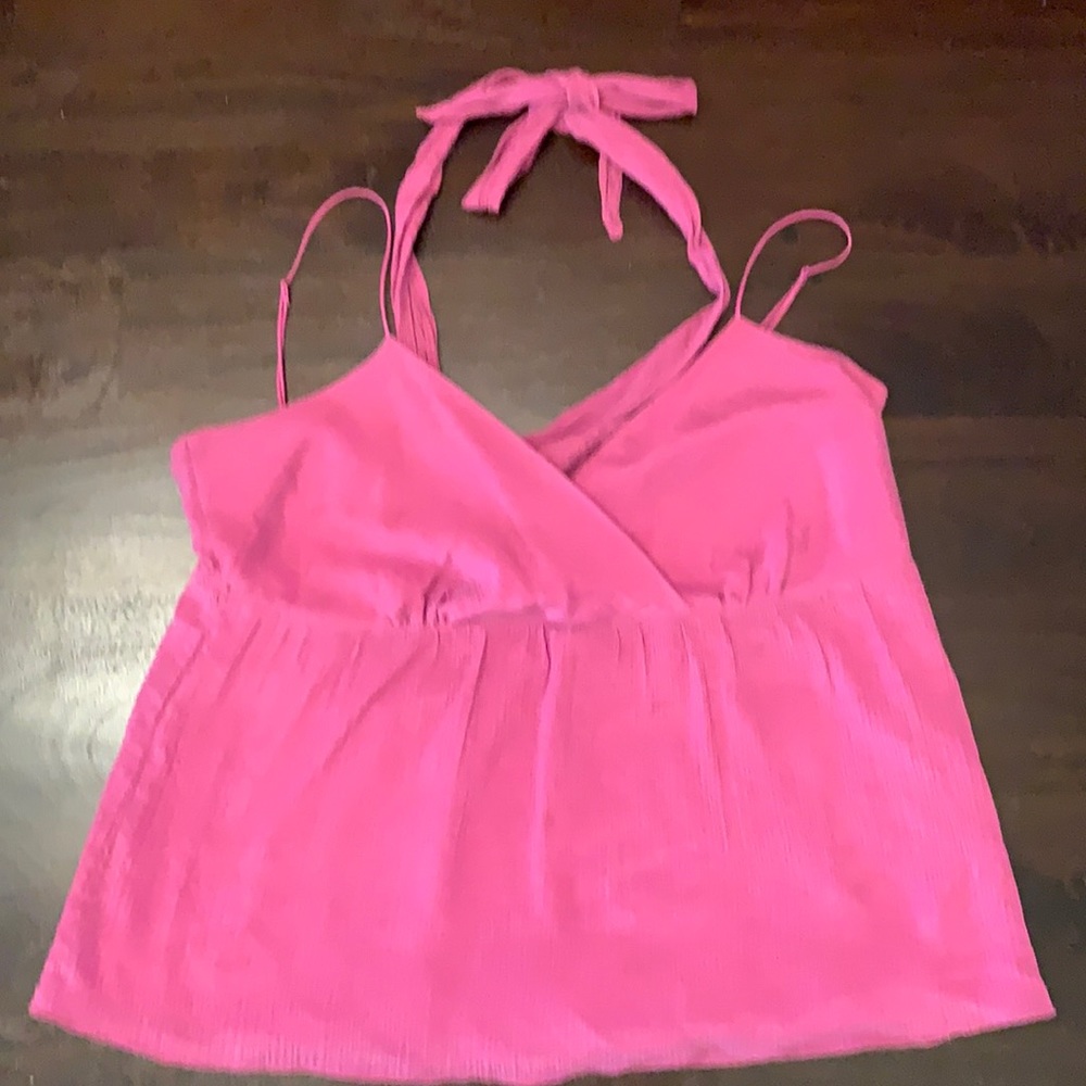 Cotton and silk Gap fuchsia babydoll top